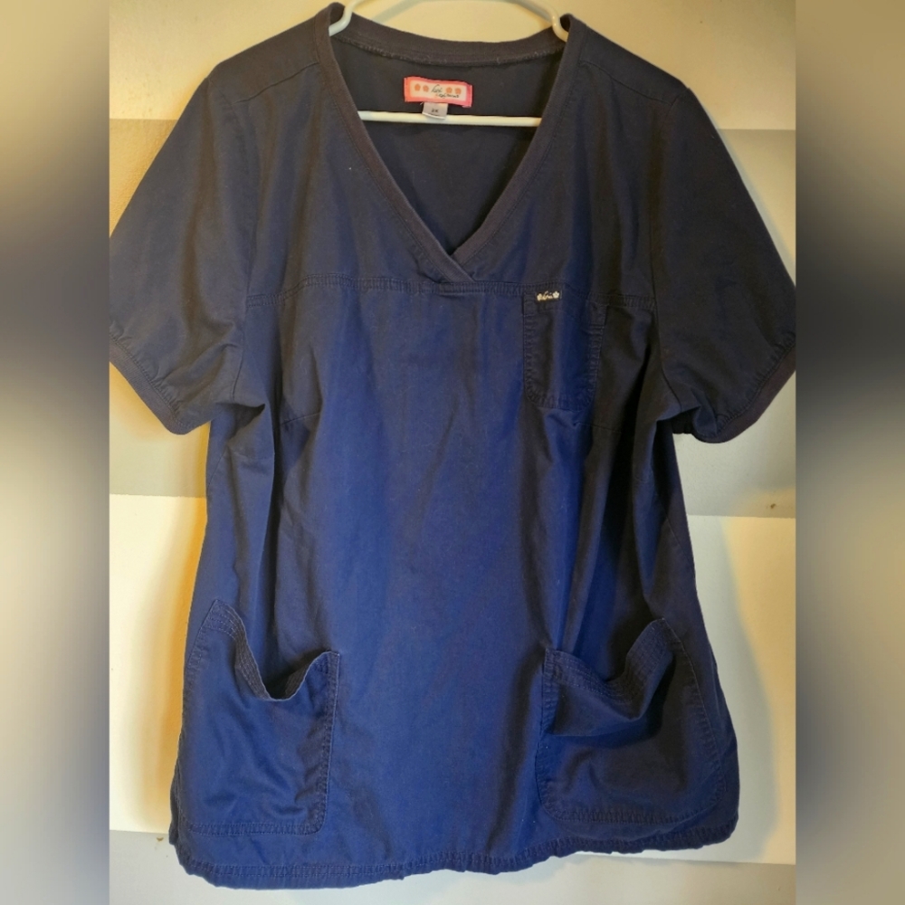 Koi Navy Blue Scrub Top Womens XXL